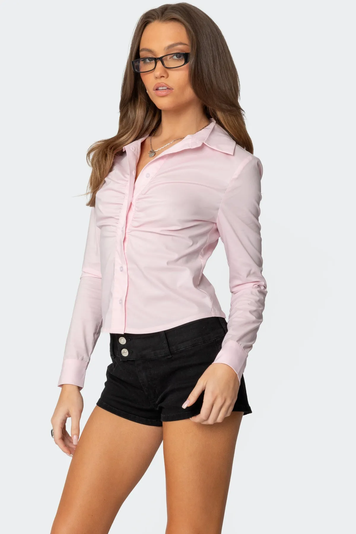 Delphina Tailored Button Up Shirt sold by Edikted product image thumbnail 3