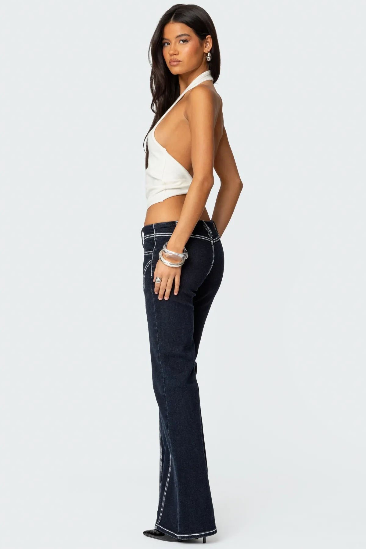 Twister Backless Knit Halter Top sold by Edikted product image thumbnail 2