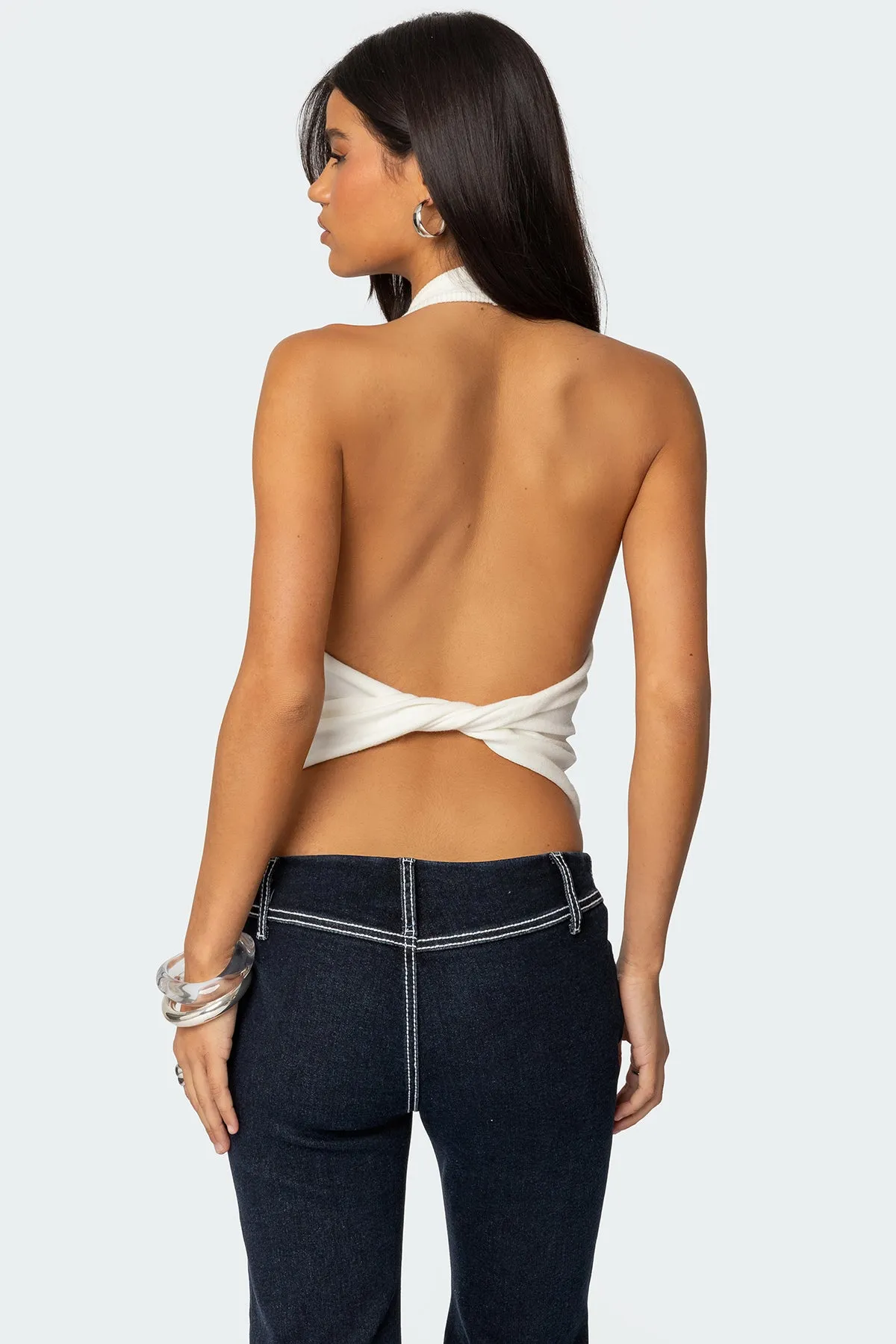 Twister Backless Knit Halter Top sold by Edikted product image thumbnail 5