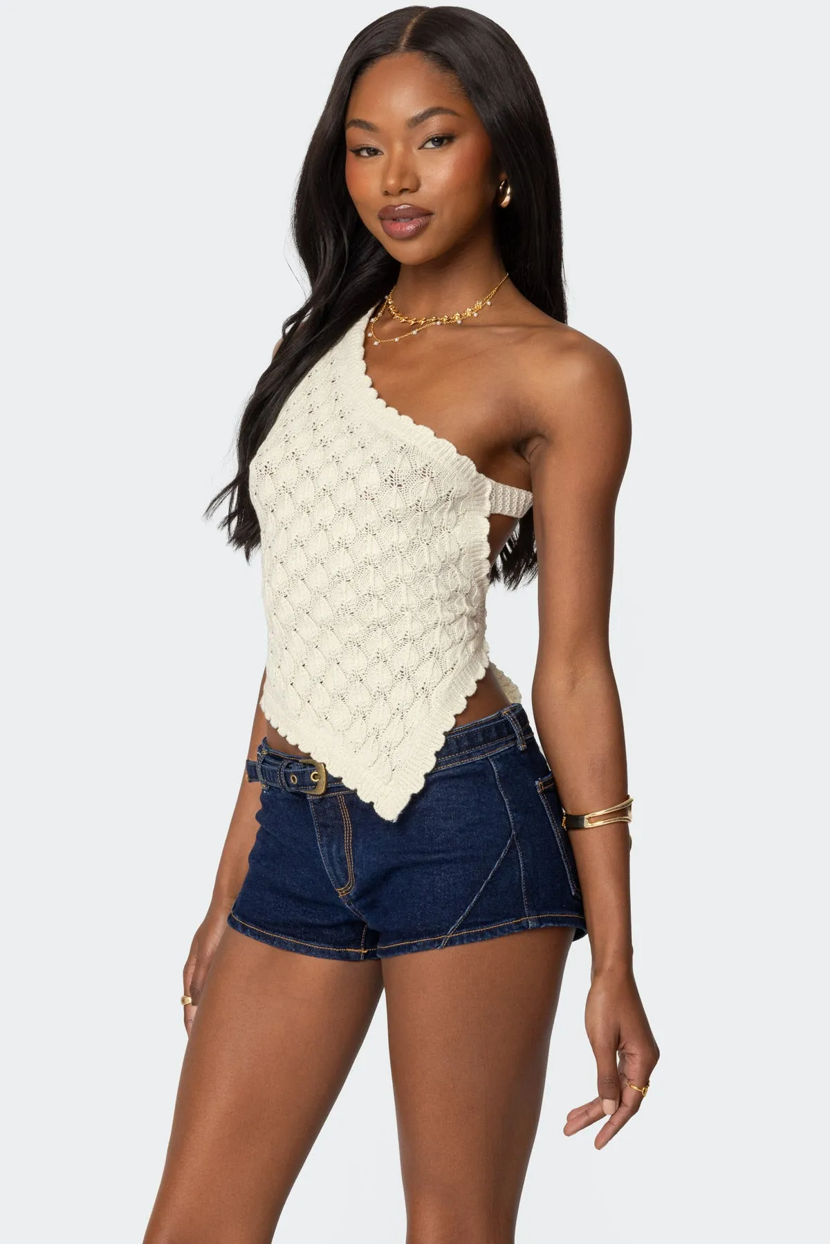 Codi Backless Asymmetric Knit Top sold by Edikted product image thumbnail 4