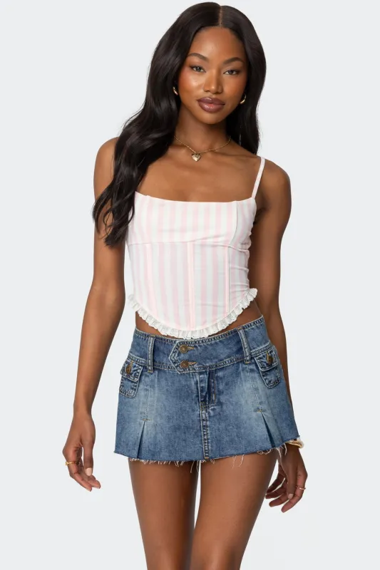 Marlen Striped Corset sold by Edikted