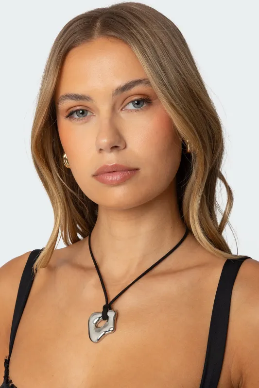 Chunky Stone Pendant Cord Necklace sold by Edikted