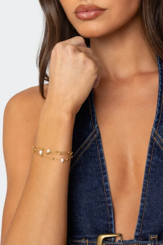 Pearly Layered Bracelet sold by Edikted