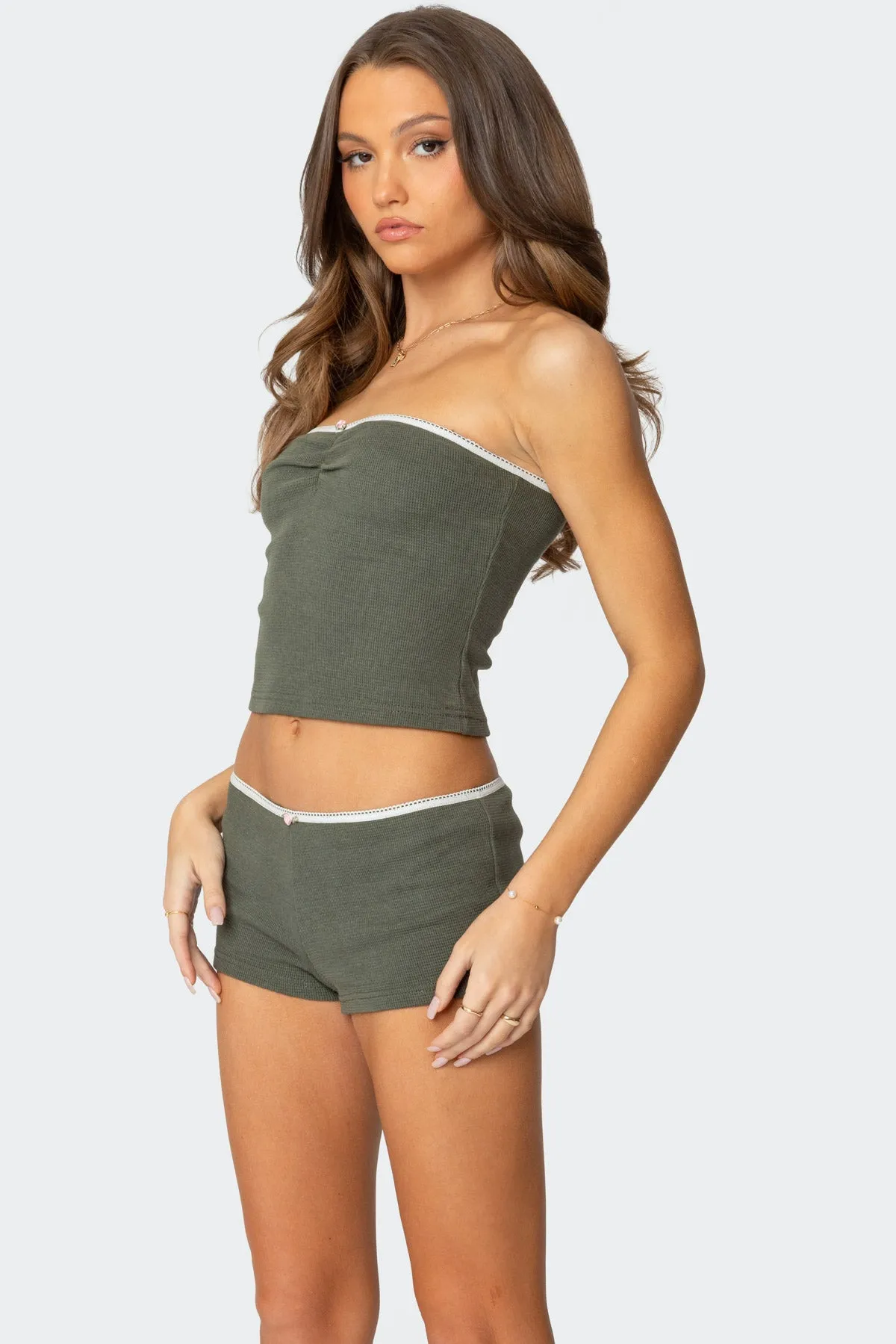 Georgina Waffle Tube Top sold by Edikted product image thumbnail 3