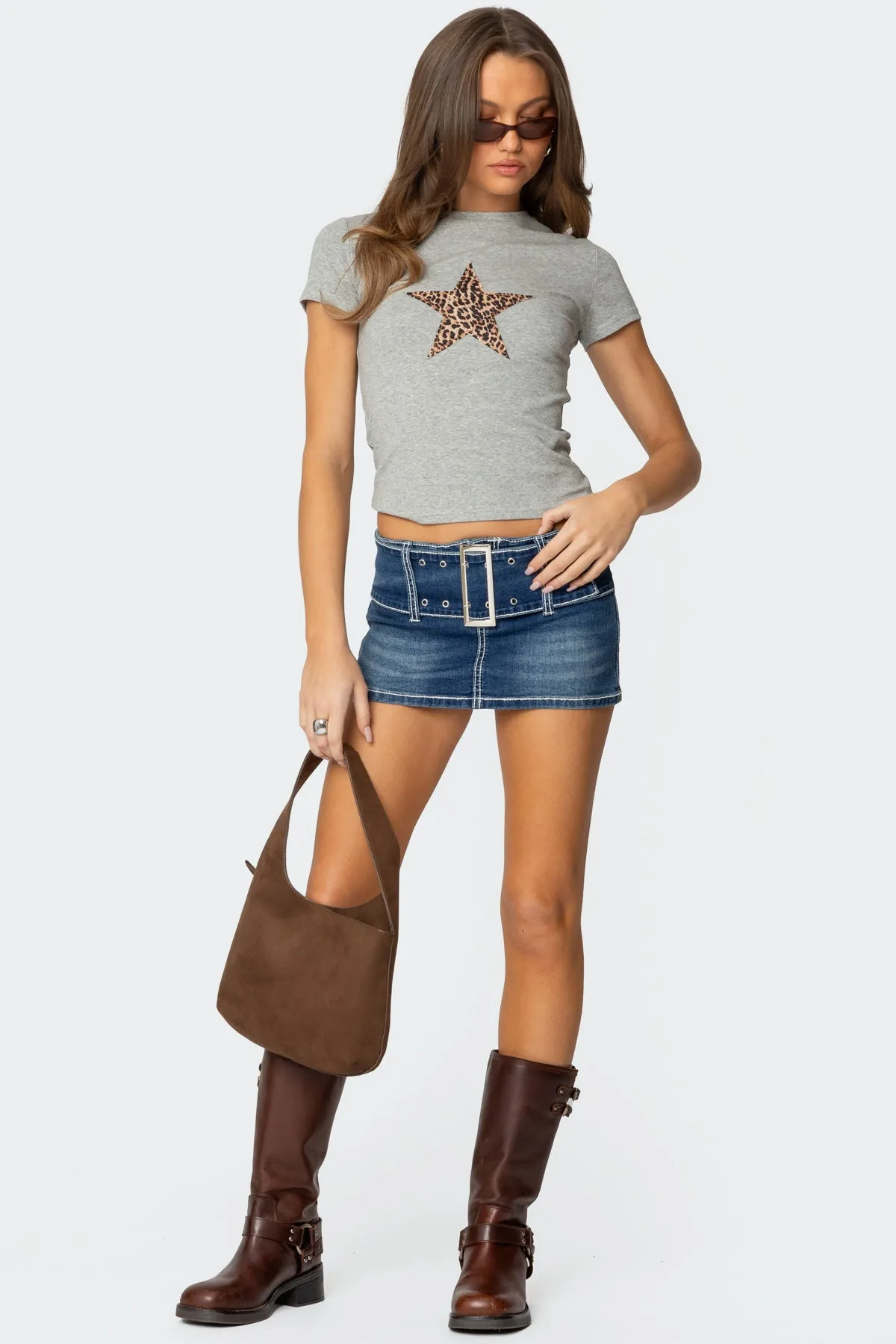 Narla Leopard Star T Shirt sold by Edikted product image thumbnail 2