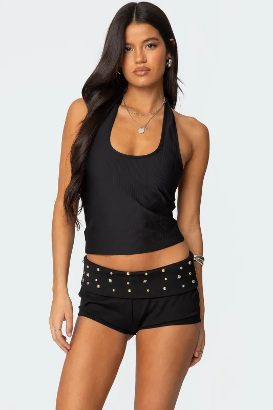 Kiana Ribbed Halter Top sold by Edikted