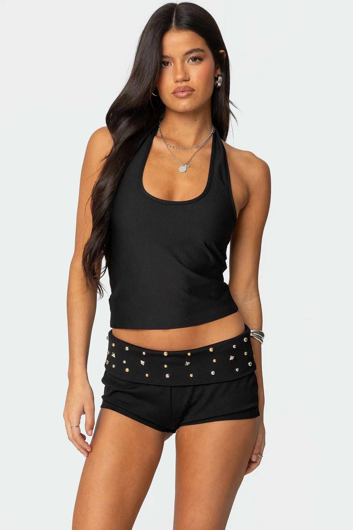 Kiana Ribbed Halter Top sold by Edikted
