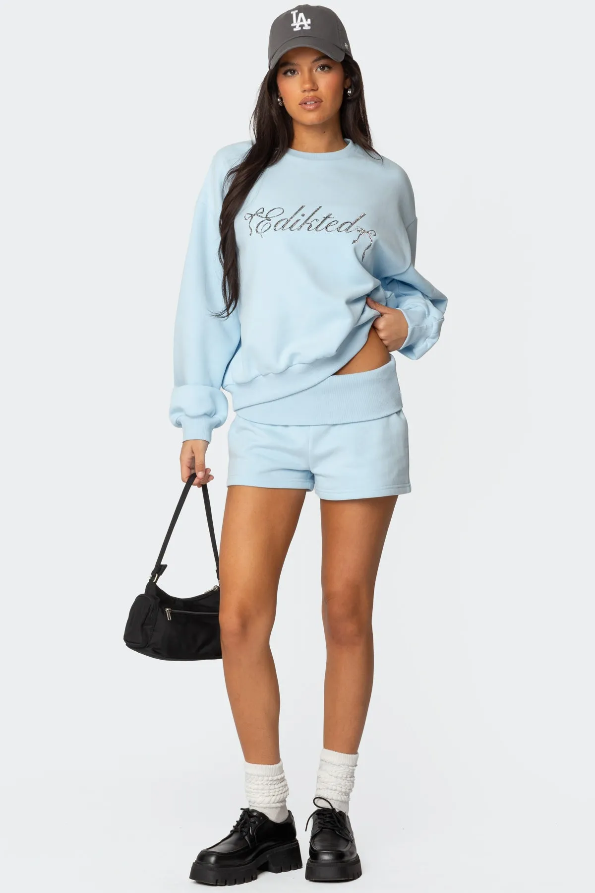 Super Edikted Fold Over Sweat Shorts sold by Edikted
