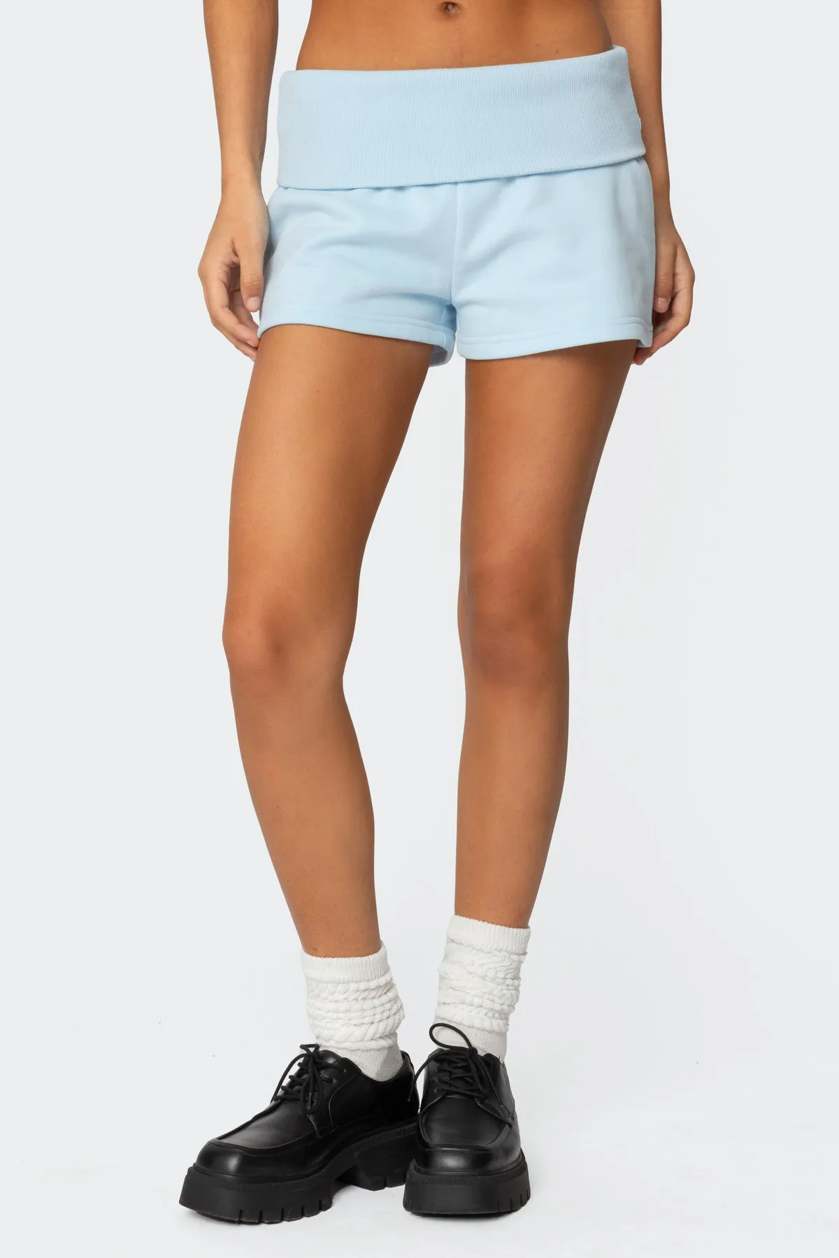 Super Edikted Fold Over Sweat Shorts sold by Edikted product image thumbnail 2