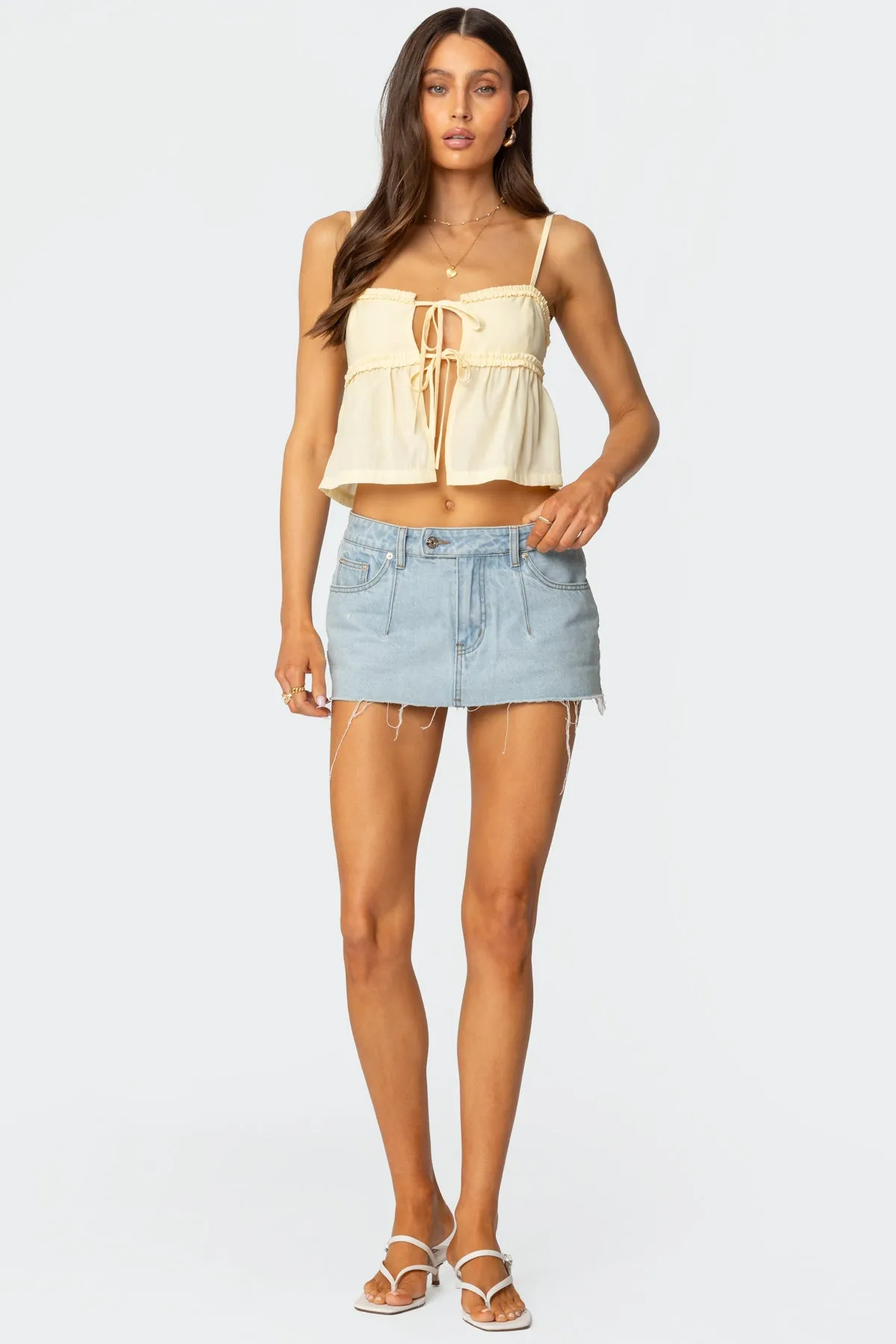 Loula Tie Front Tank Top sold by Edikted product image thumbnail 5