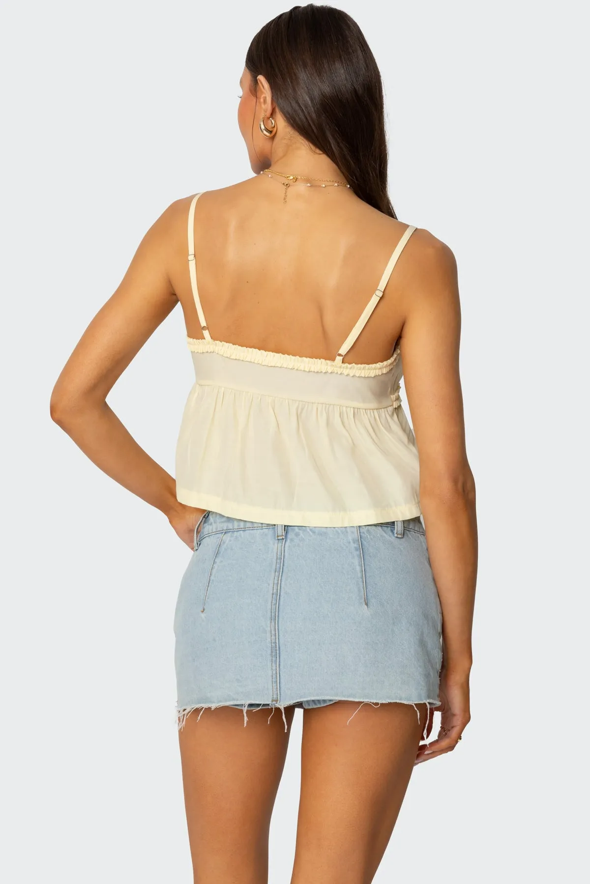 Loula Tie Front Tank Top sold by Edikted product image thumbnail 4
