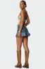 Bubble Hem Denim Mini Skirt sold by Edikted