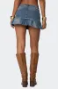 Bubble Hem Denim Mini Skirt sold by Edikted