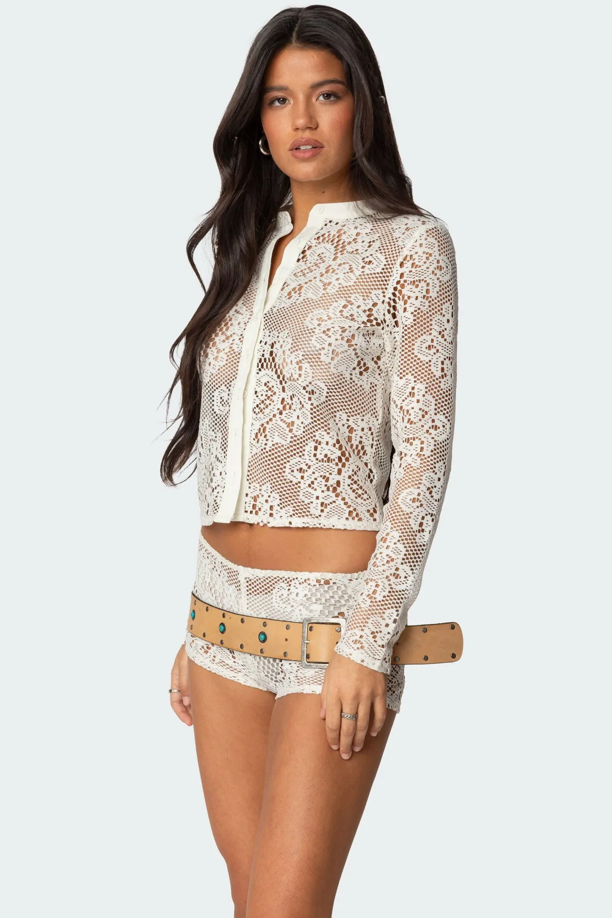 Peyson Sheer Lace Top sold by Edikted product image thumbnail 3