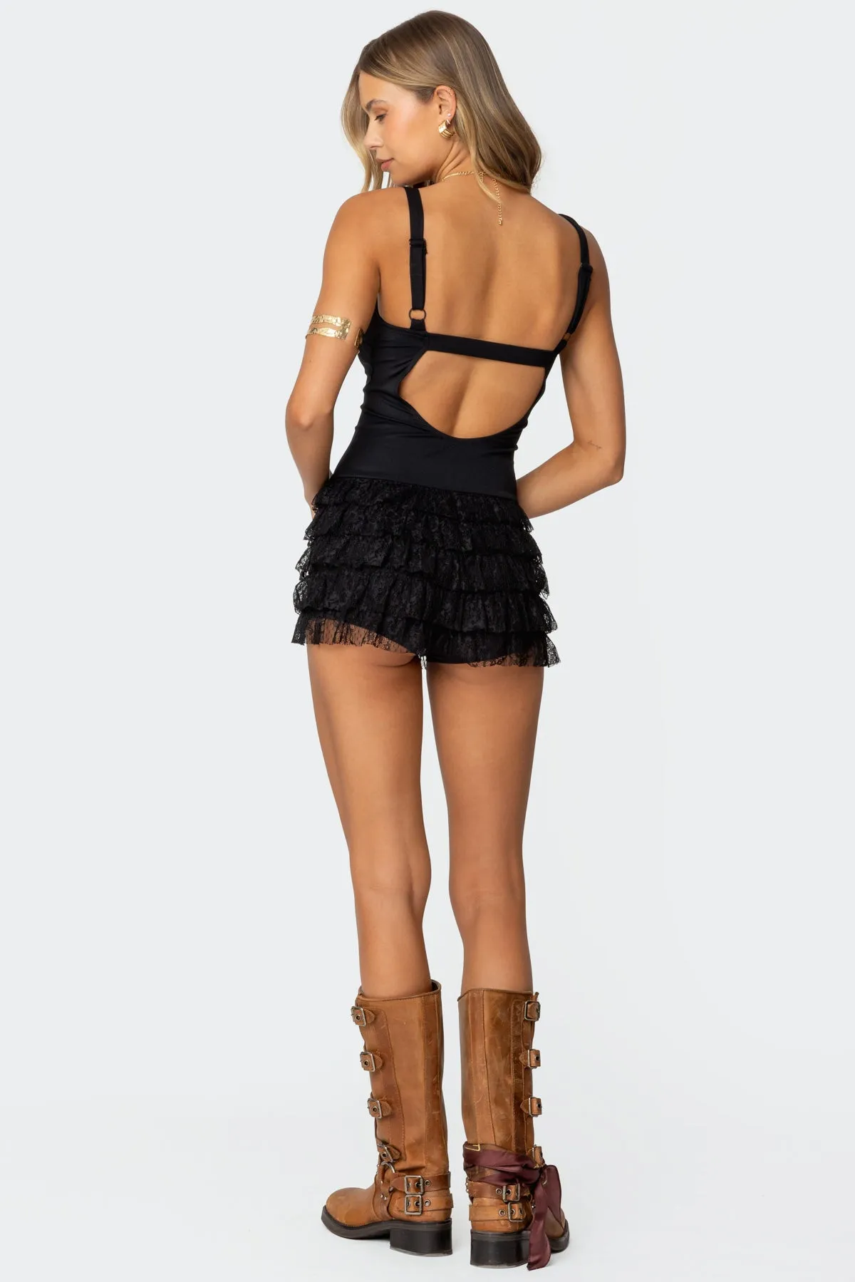 Lacey Ruffled Romper sold by Edikted product image thumbnail 2