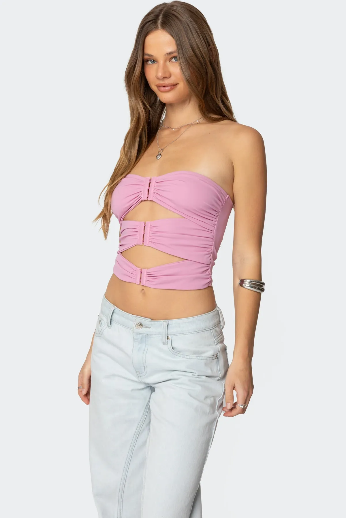 Ariella Cut Out Strapless Top sold by Edikted