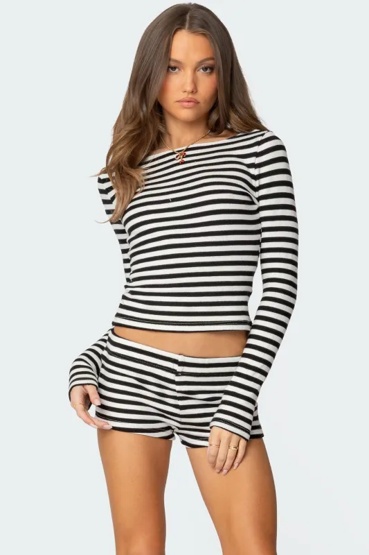 Hali Striped Knit Top sold by Edikted