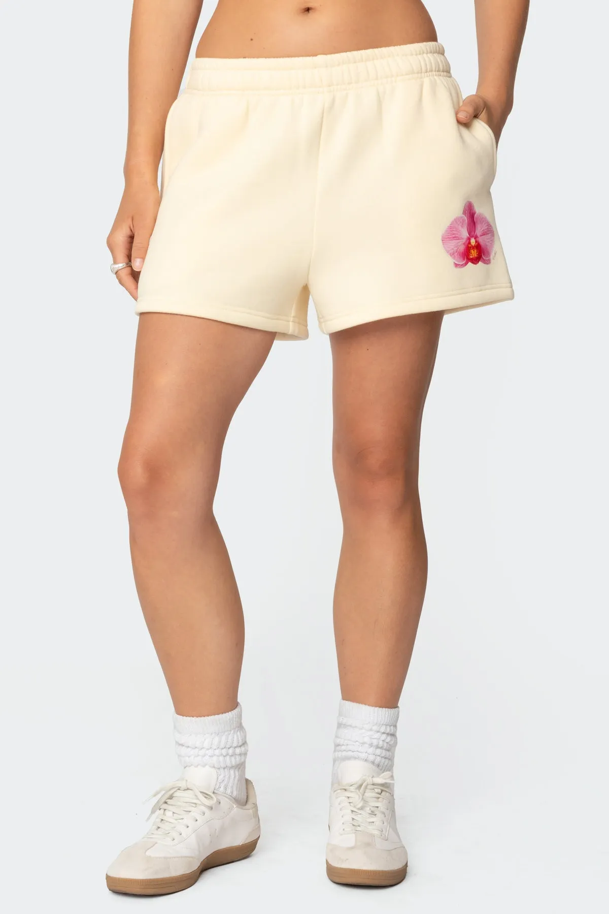 Orchid Babe Sweat Shorts sold by Edikted product image thumbnail 2