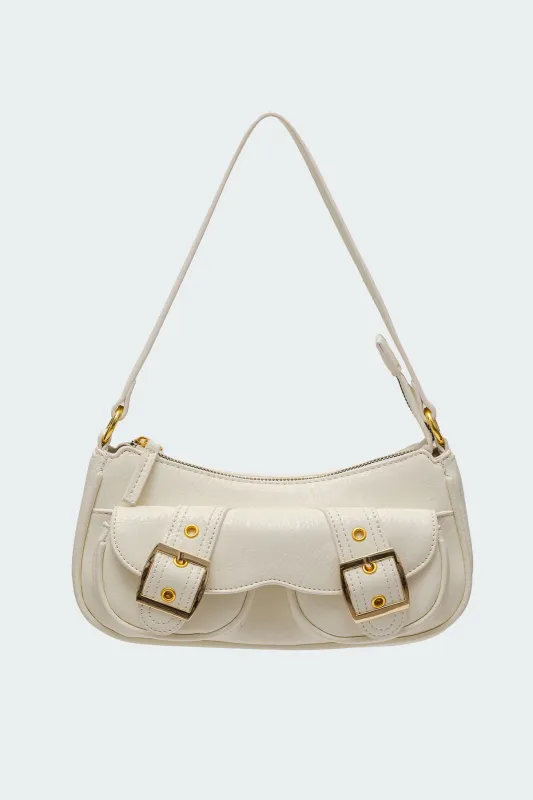 Zinnia Faux Leather Buckle Bag sold by Edikted