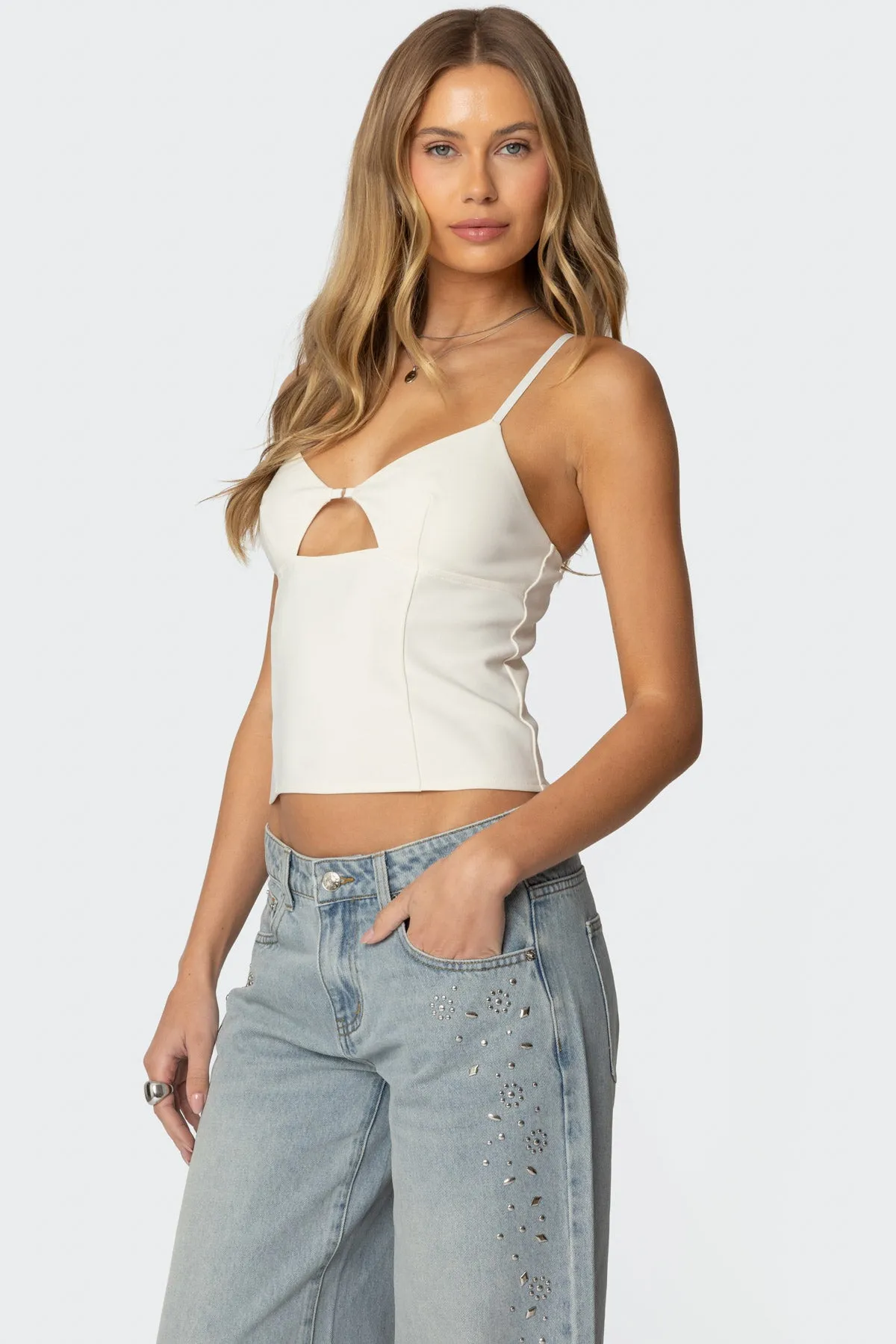Liana Cut Out Tank Top sold by Edikted product image thumbnail 3