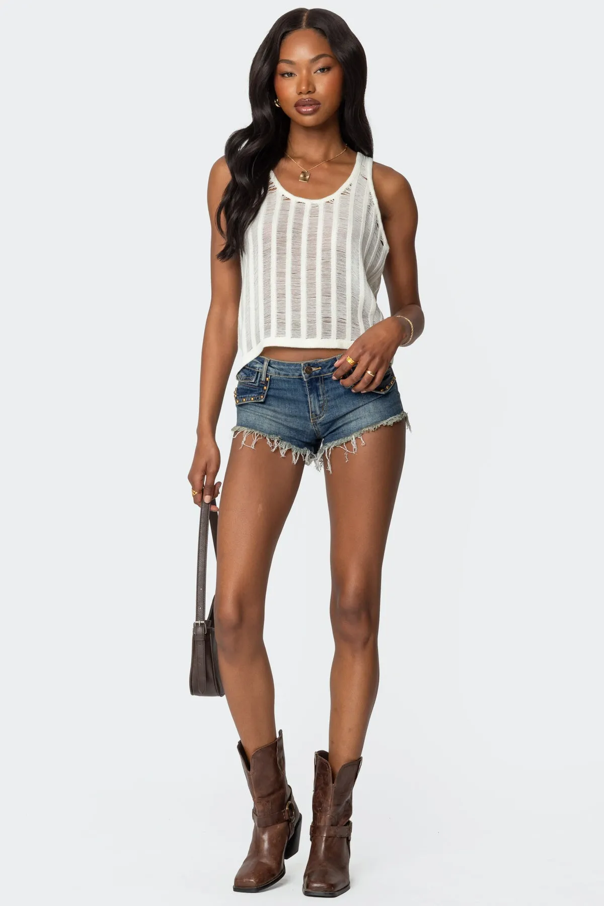 Keziah Sheer Ladder Knit Top sold by Edikted product image thumbnail 2