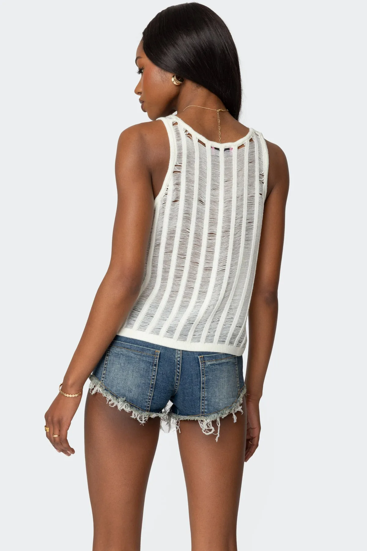 Keziah Sheer Ladder Knit Top sold by Edikted product image thumbnail 5