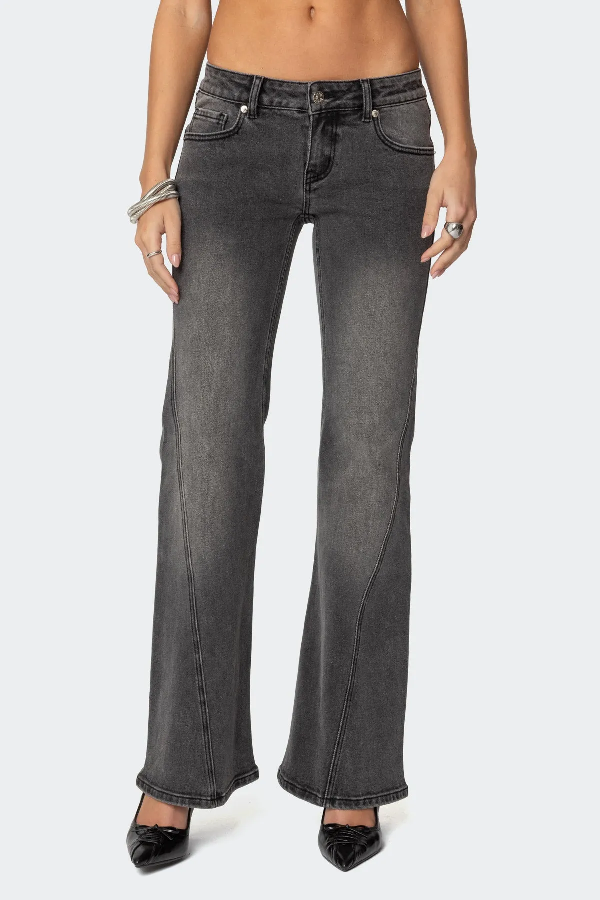 Colton Low Rise Bootcut Jeans sold by Edikted product image thumbnail 2