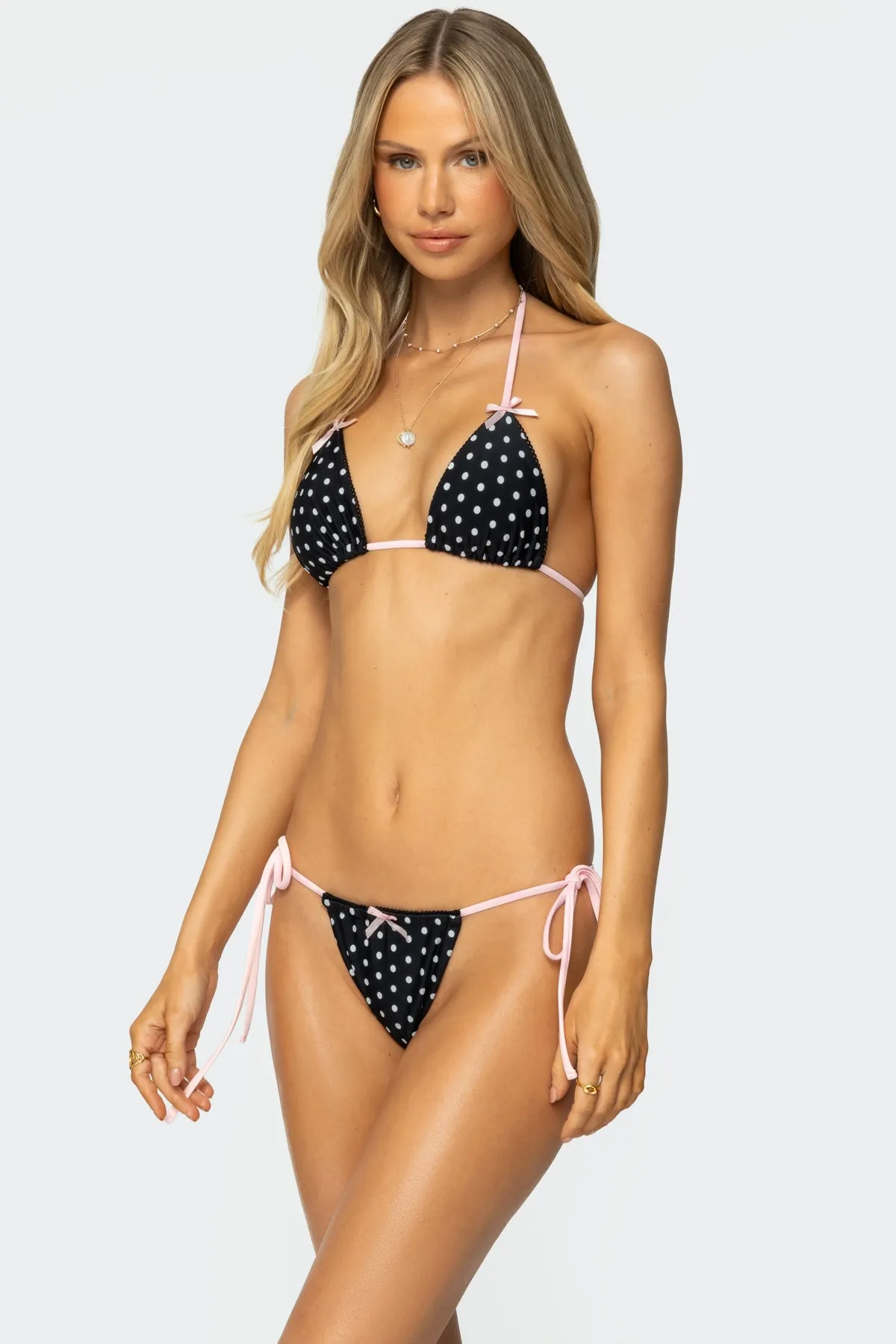 Leigh Polka Dot Triangle Bikini Top sold by Edikted product image thumbnail 4