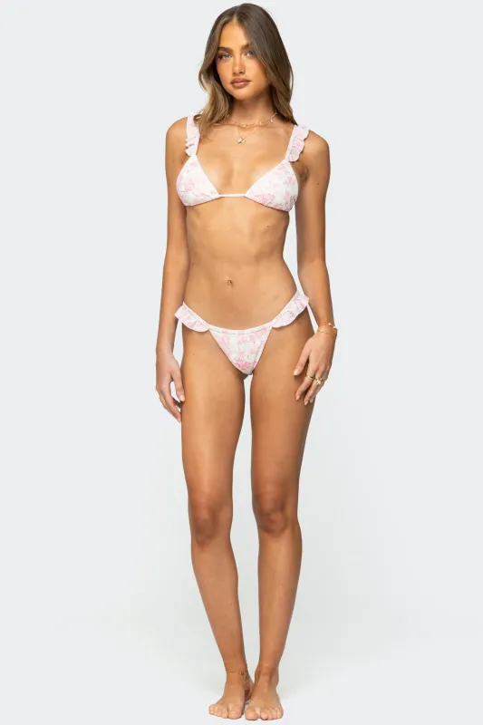 Floral Ruffle Bikini Bottom sold by Edikted