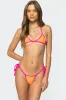 Contrast Micro Triangle Bikini Top sold by Edikted