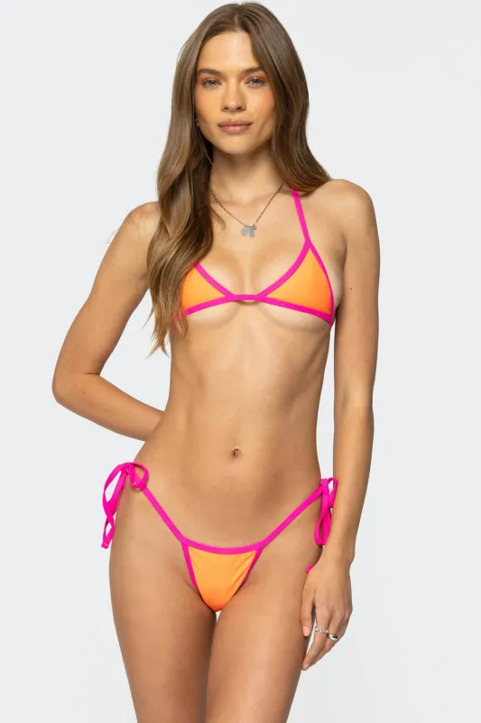 Contrast Micro Triangle Bikini Top sold by Edikted