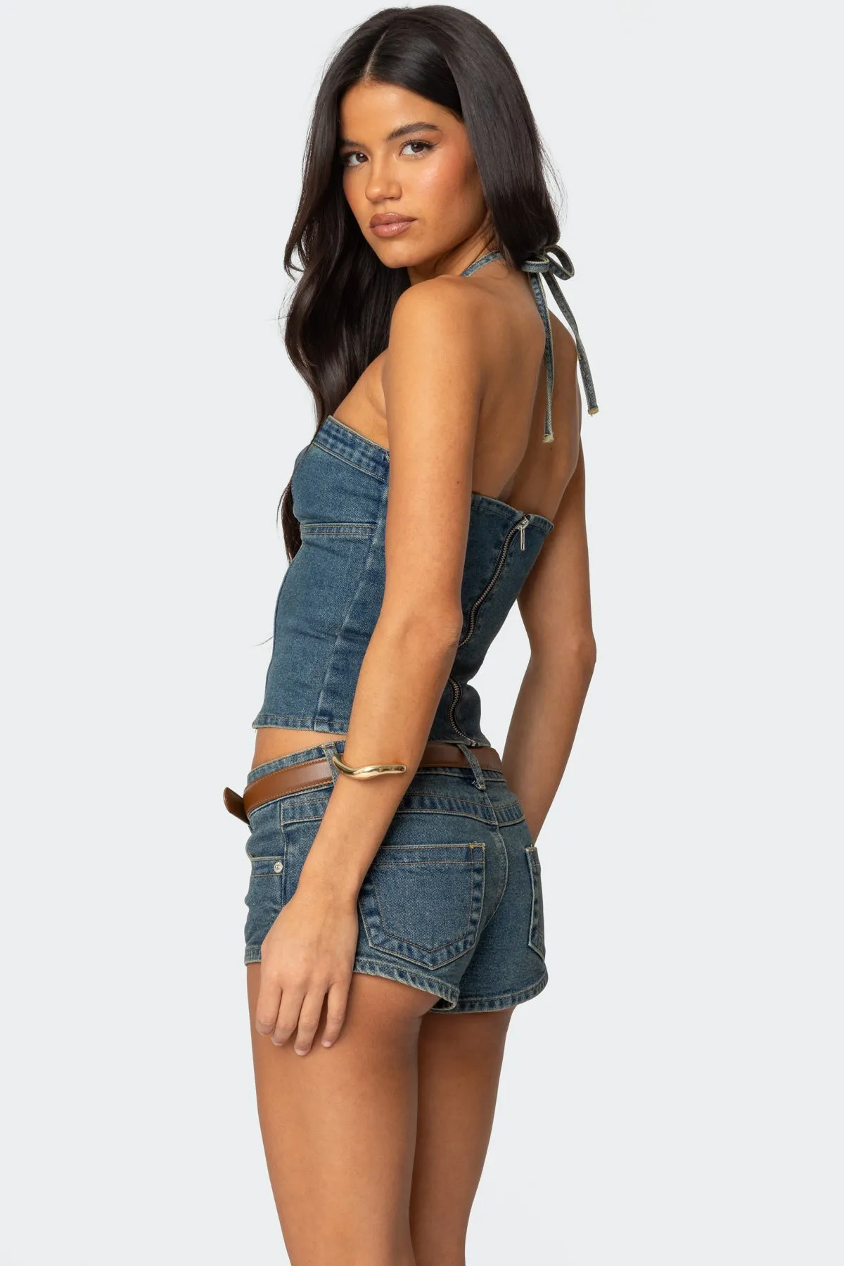 Jagger Denim Halter Top sold by Edikted product image thumbnail 5