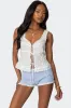 Fiore Eyelet Tie Front Top sold by Edikted
