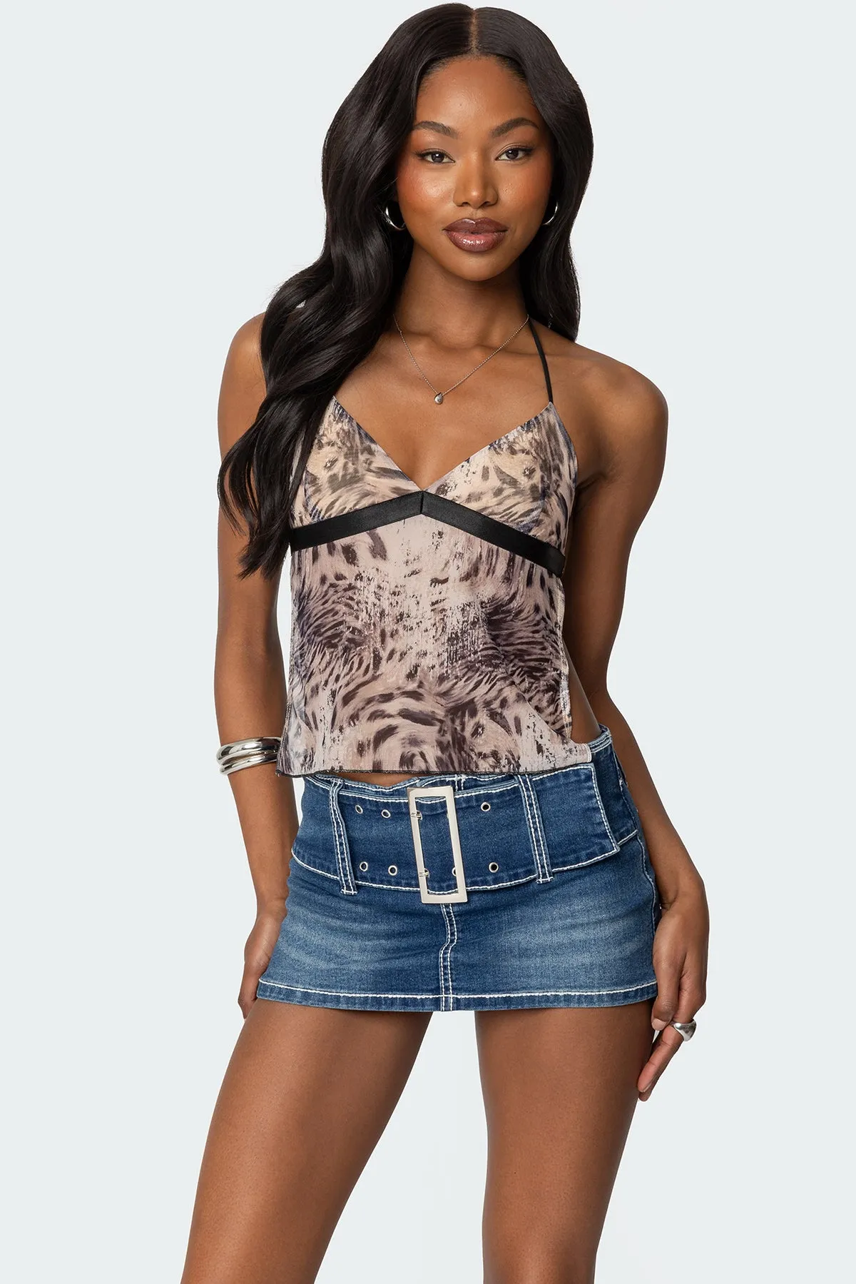 Ziena Leopard Printed Backless Top sold by Edikted product image thumbnail 3