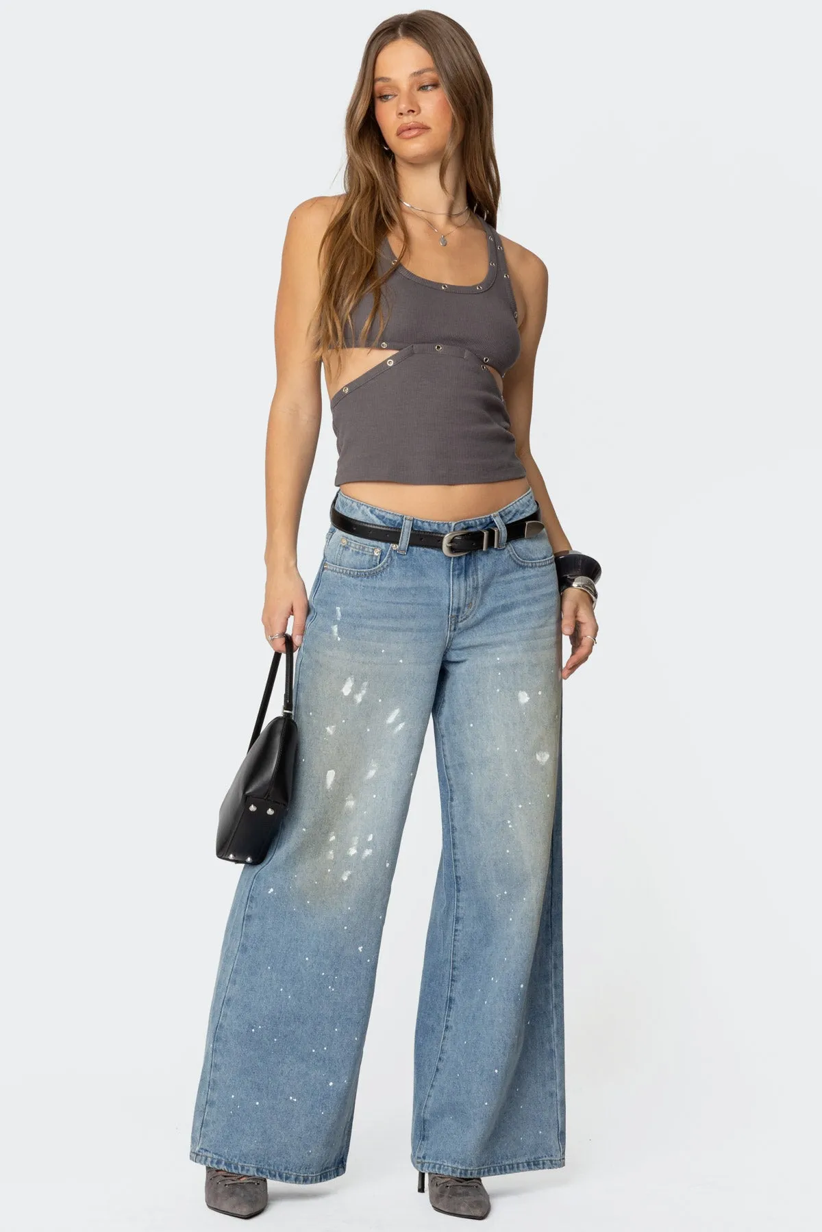 Imogen Cut Out Ribbed Tank Top sold by Edikted product image thumbnail 3