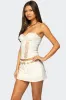 Avena Linen Look Lacey Corset sold by Edikted