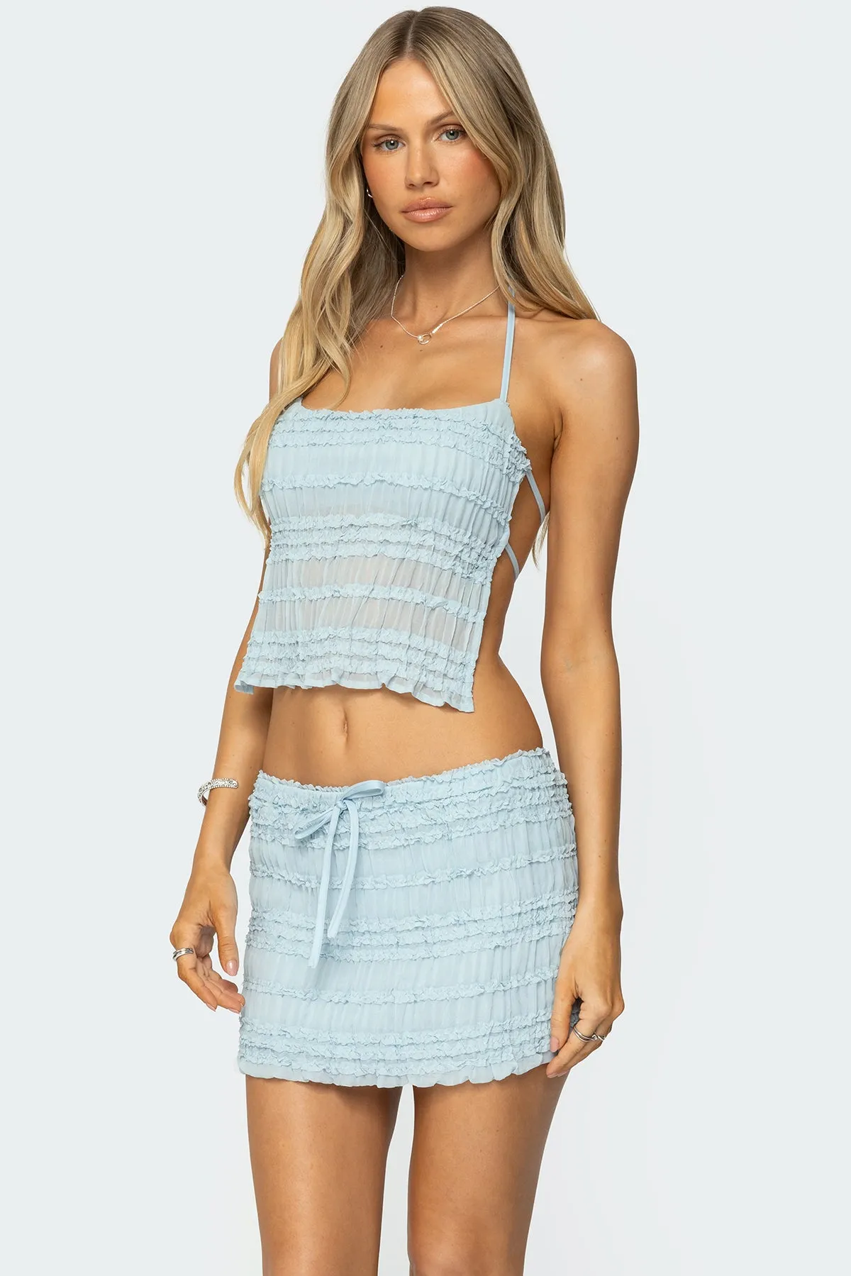 Mari Backless Ruffle Chiffon Top sold by Edikted product image thumbnail 4