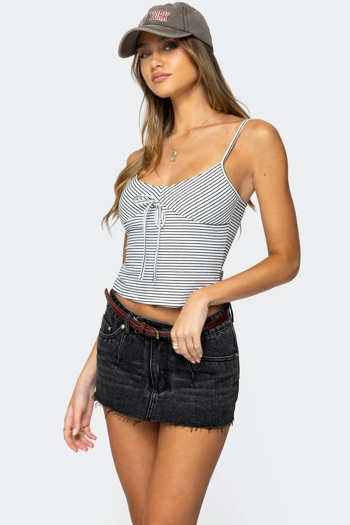 Tova Striped Scoop Tank Top sold by Edikted product image thumbnail 3