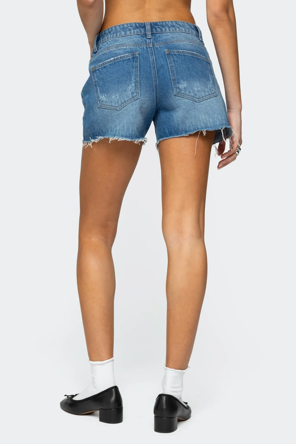 Scottie Low Rise Denim Shorts sold by Edikted product image thumbnail 4