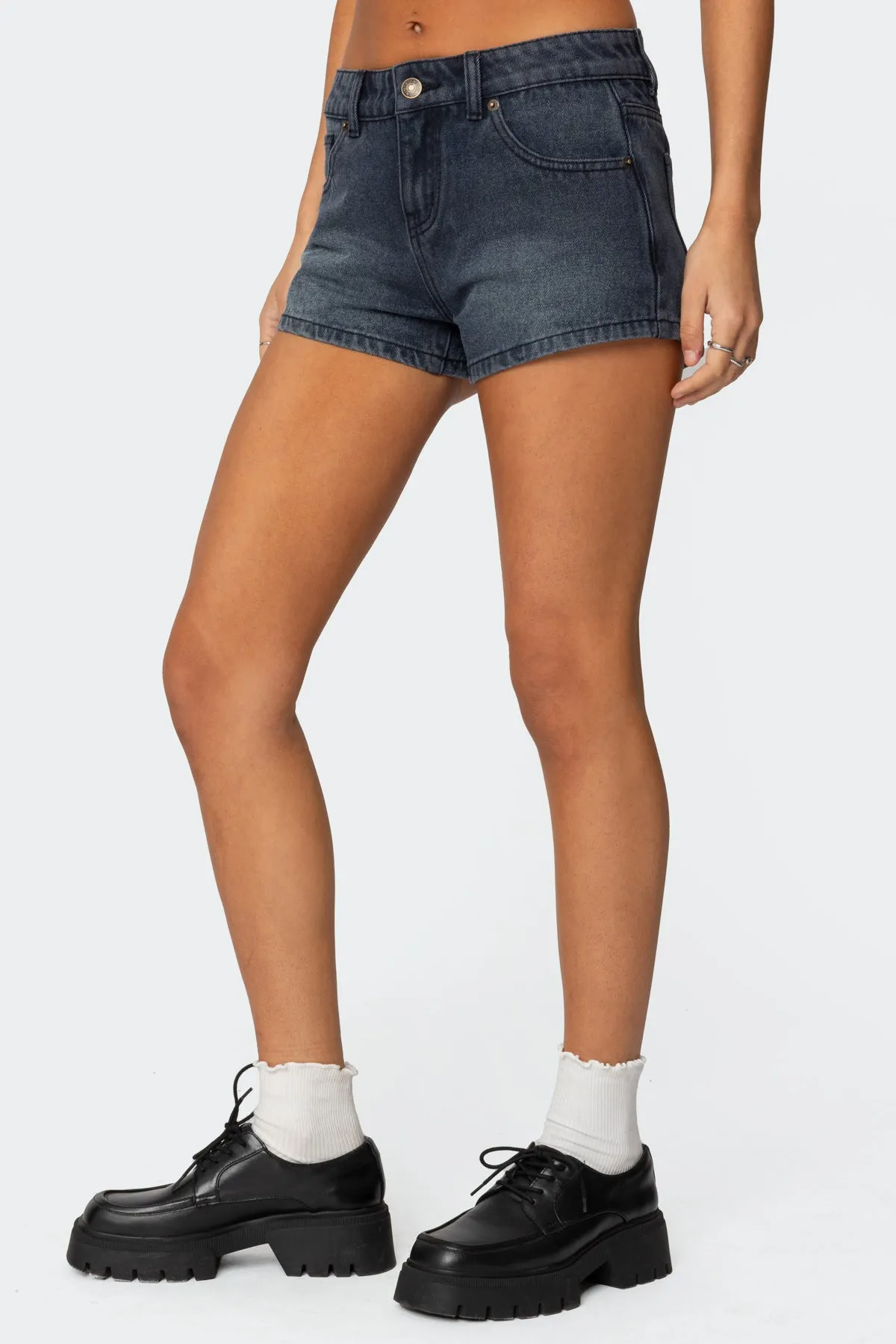 Siobhan Mid Rise Denim Shorts sold by Edikted product image thumbnail 5