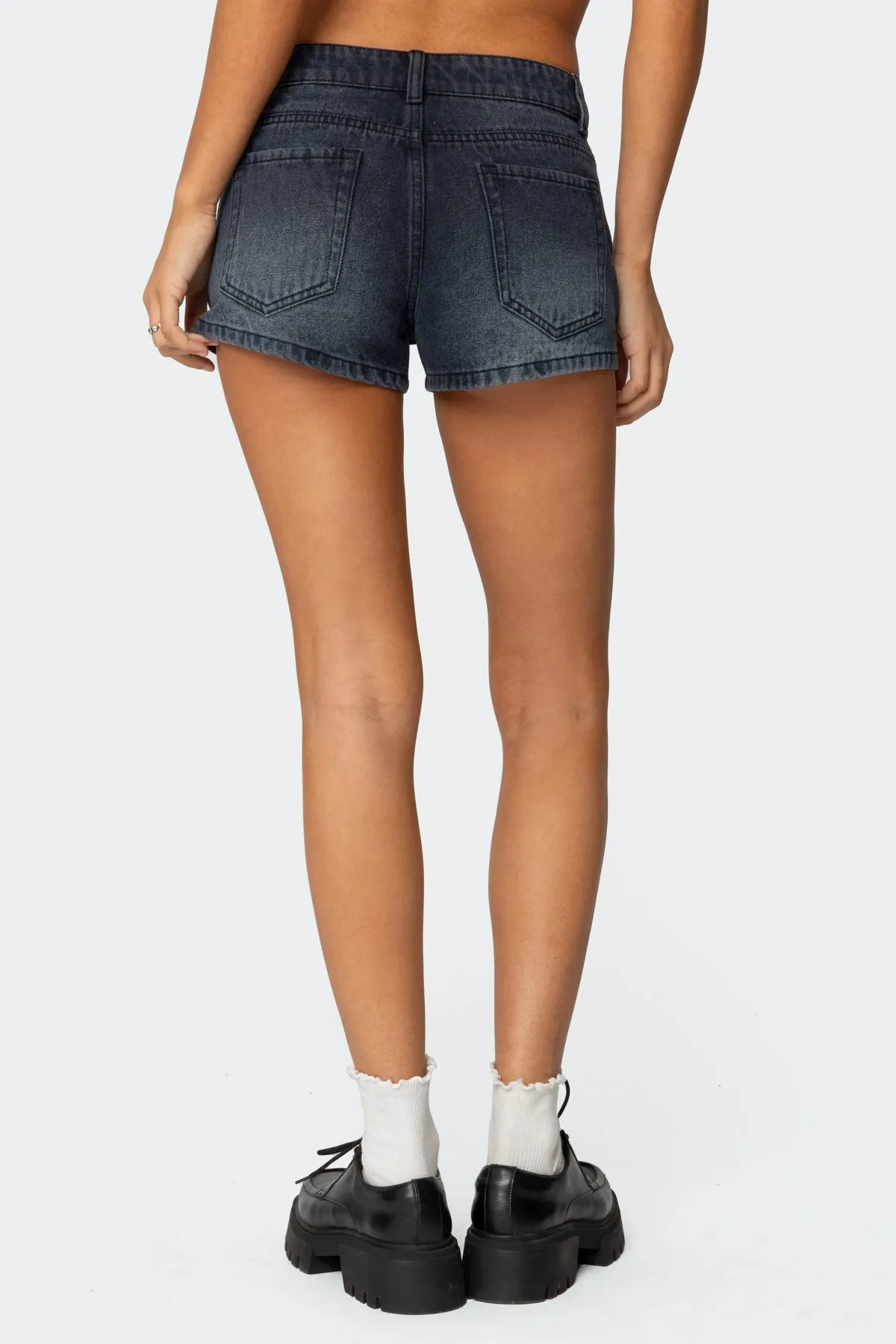 Siobhan Mid Rise Denim Shorts sold by Edikted product image thumbnail 4