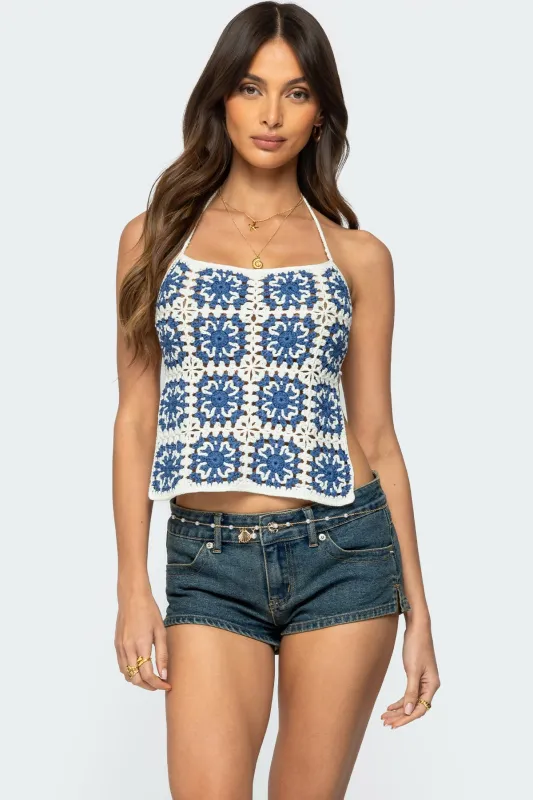 Naia Backless Crochet Top sold by Edikted