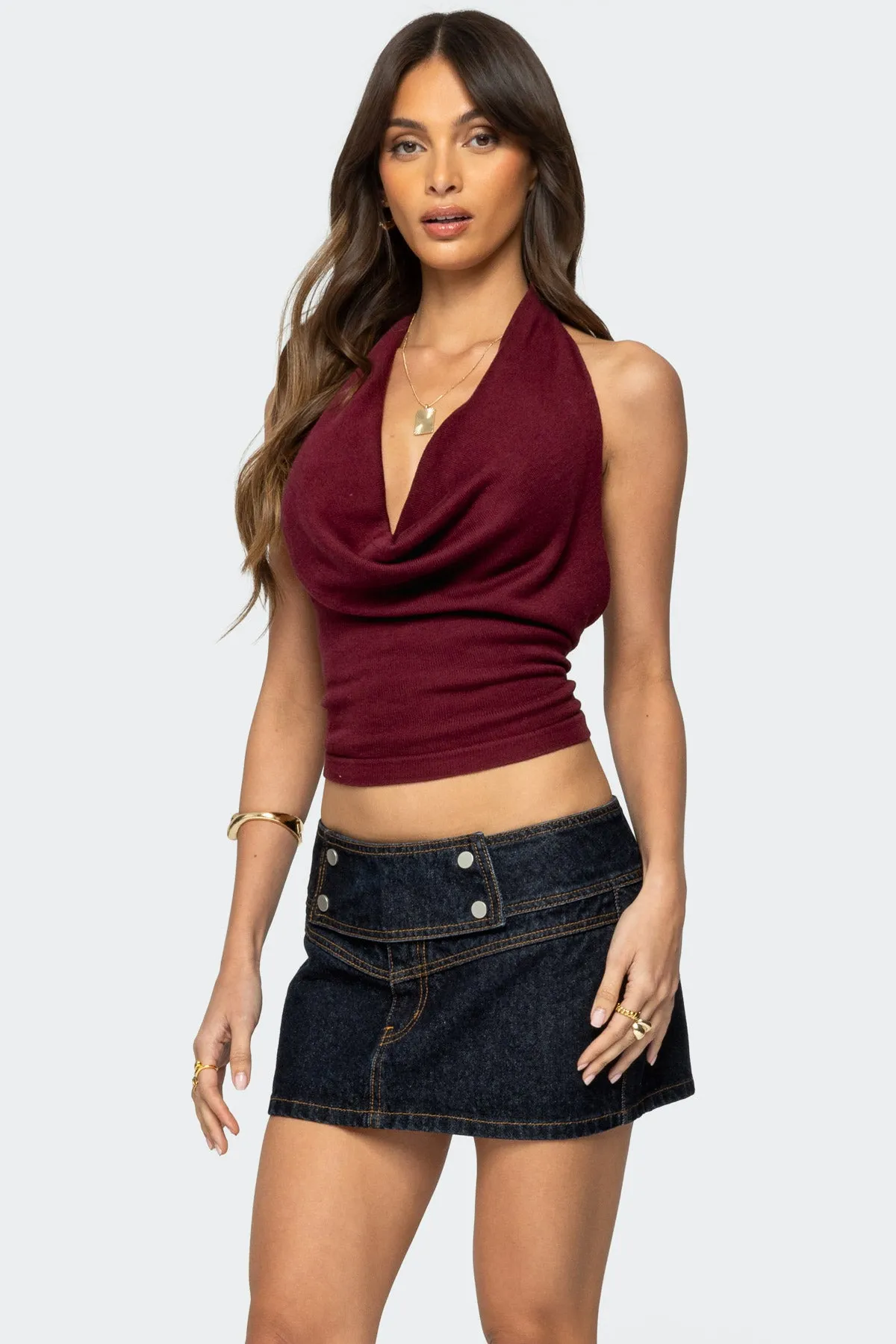 Kia Cowl Neck Knit Top sold by Edikted product image thumbnail 3