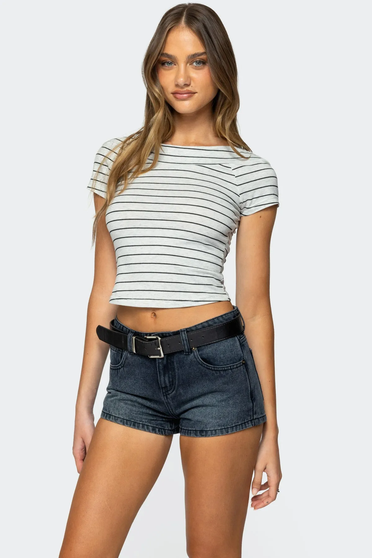 Lihi Striped Boat Neck Top sold by Edikted product image thumbnail 3