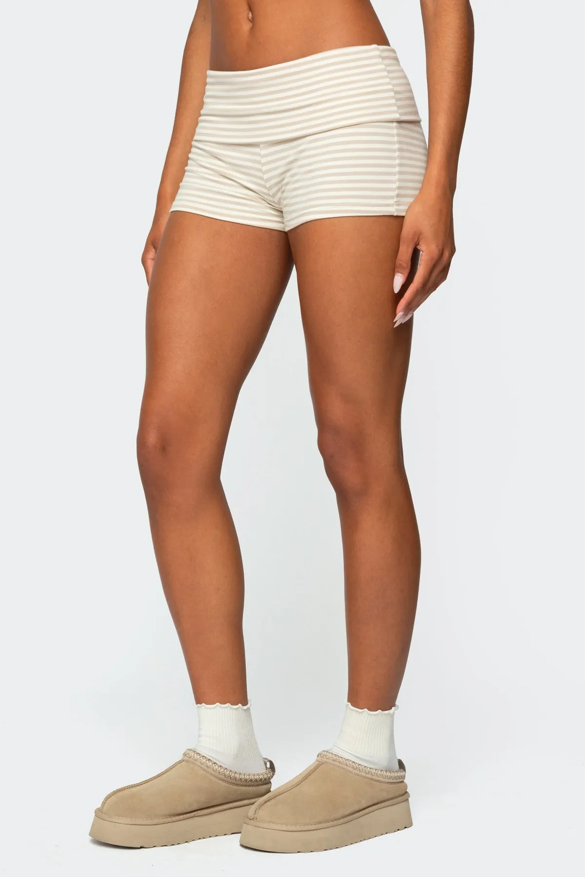 Kodi Striped Fold Over Shorts sold by Edikted product image thumbnail 4