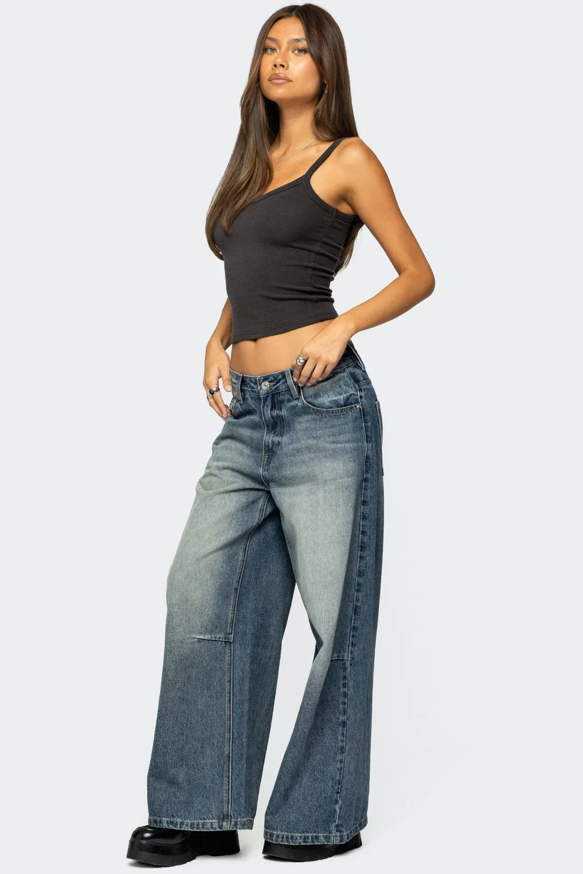 Aspyn V Neck Ribbed Tank Top sold by Edikted product image thumbnail 4