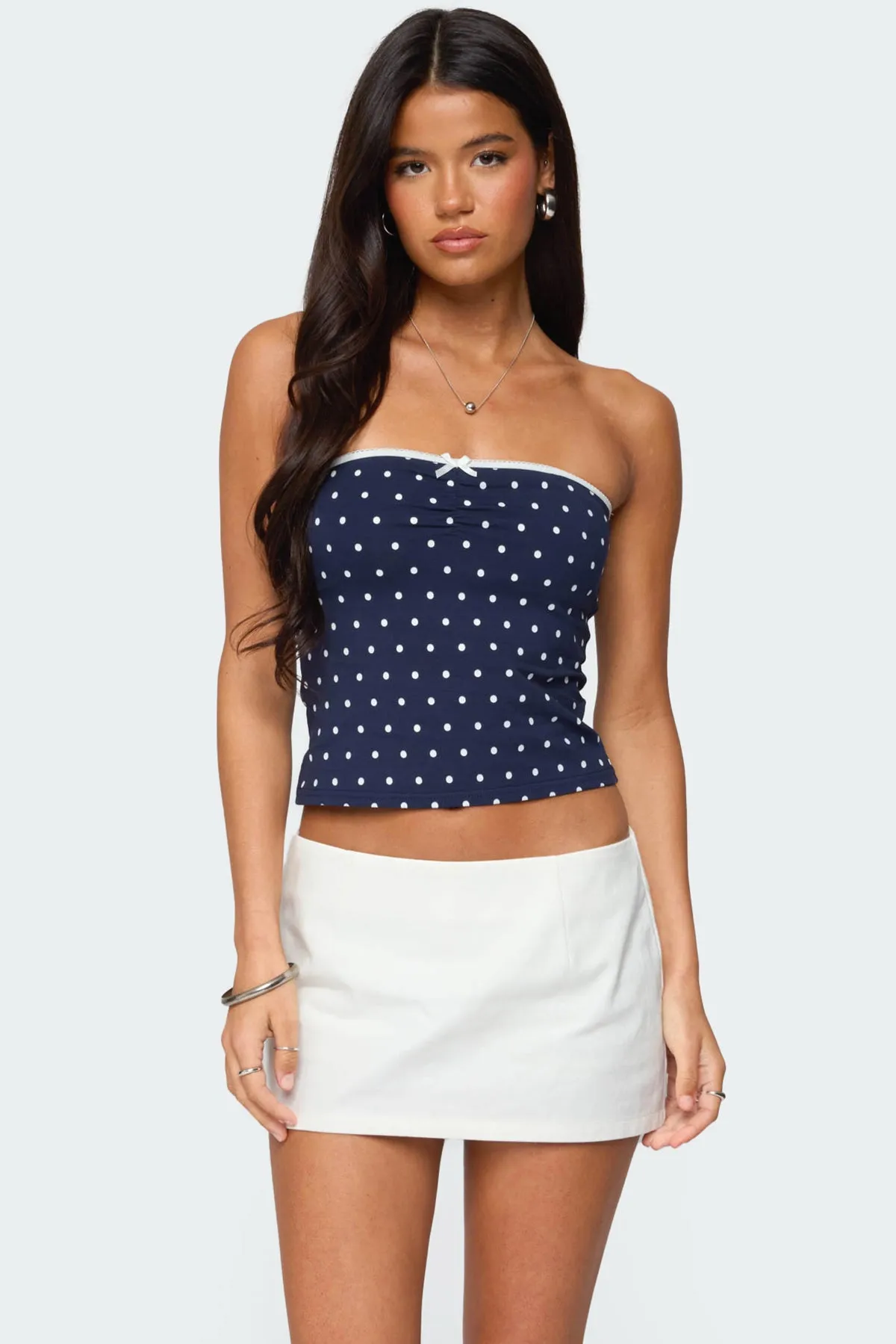 Built In Bra Polka Dot Top sold by Edikted