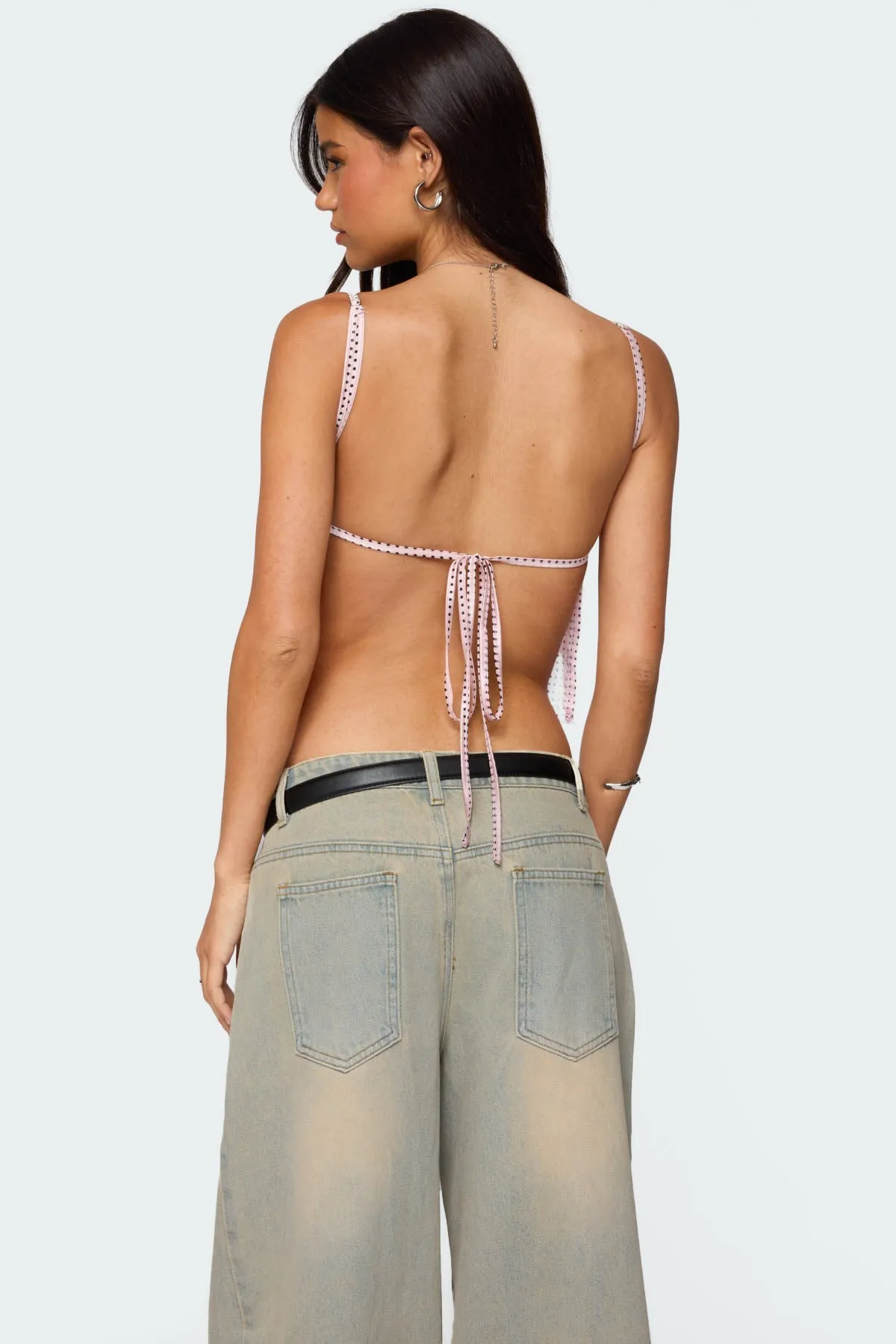 Backless Satin Effect Polka Dot Top sold by Edikted product image thumbnail 4