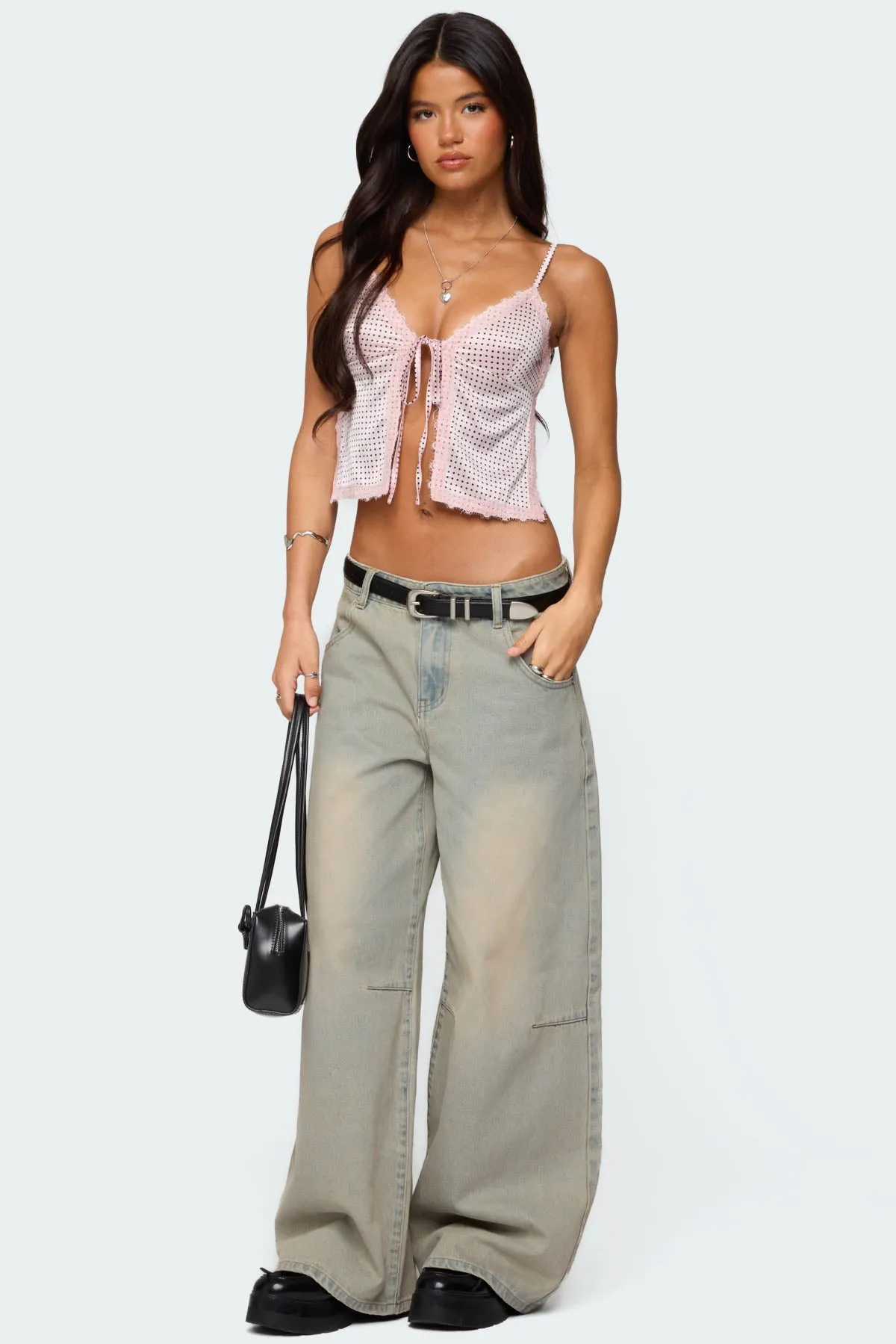 Backless Satin Effect Polka Dot Top sold by Edikted product image thumbnail 5