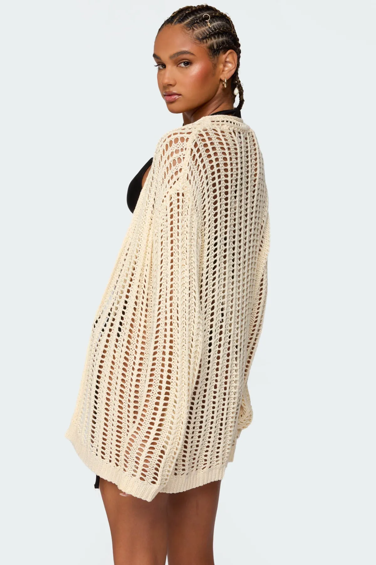 Darcee Oversized Crochet Cardigan sold by Edikted product image thumbnail 5